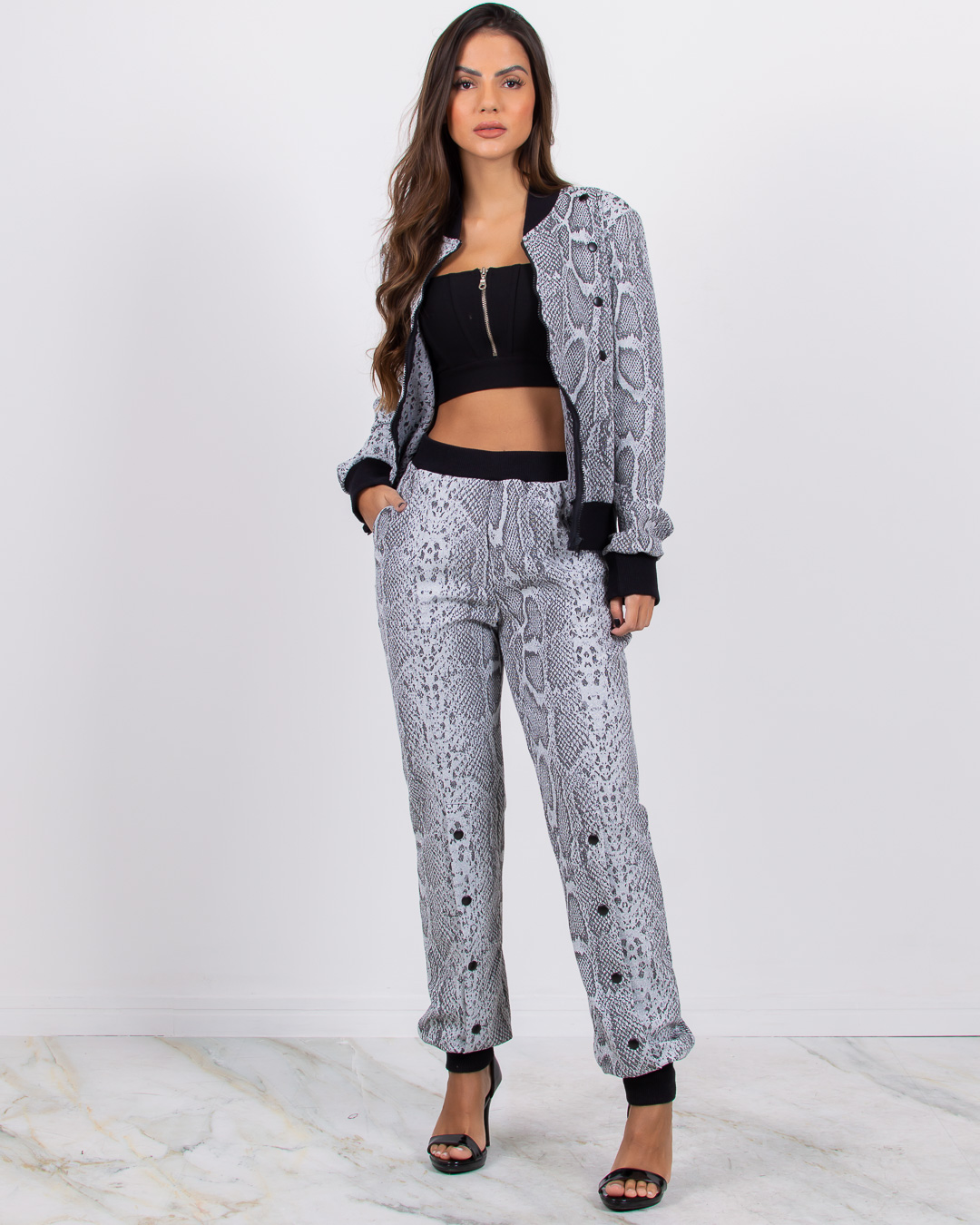 Miss Misses - Fitness Set Top and Pants Miss Misses Lurex with Silver Rib Detail - 50067148