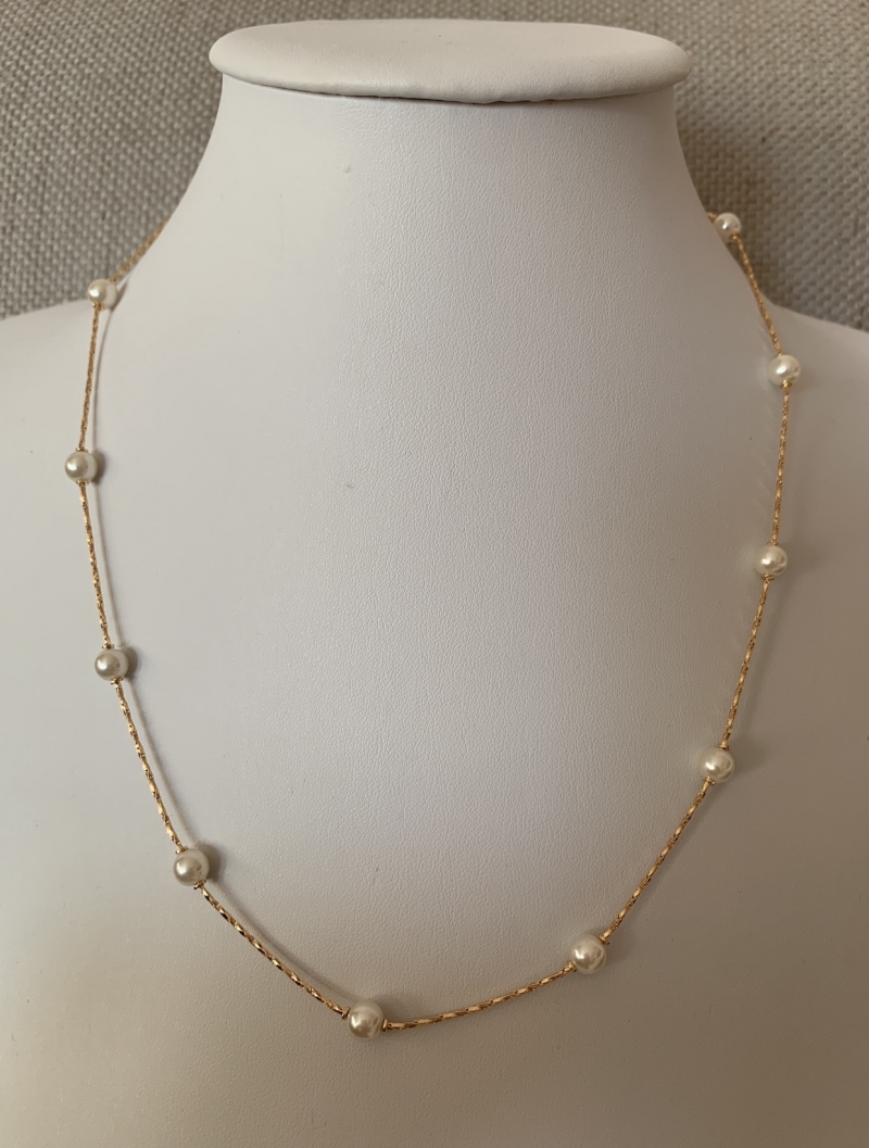 Mikabe - Long Necklace Pearl Polka Dots - MK564