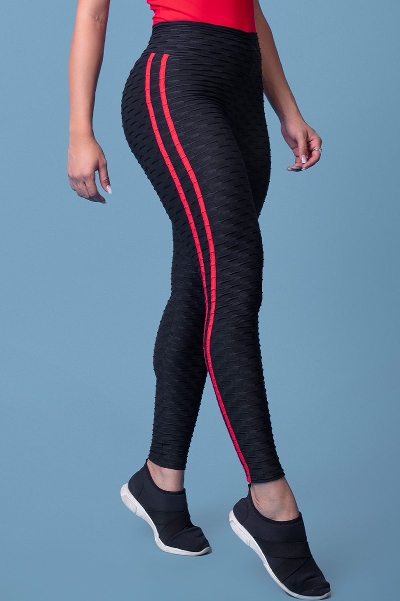 Canoan - Black and Red Pants Legging Tex Stripes - 11600