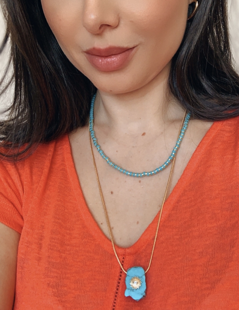 Mikabe - Turquoise Ring Necklace - MK623