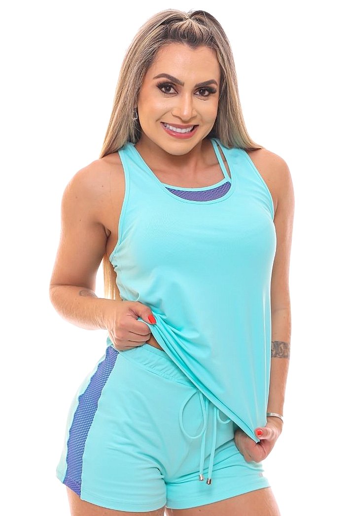 Garotafit - Shirt Tank Shirt Romana Blue Tiffany - BL182L