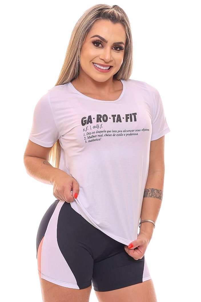 Garotafit - T-shirt Cinque Branca - BL180B