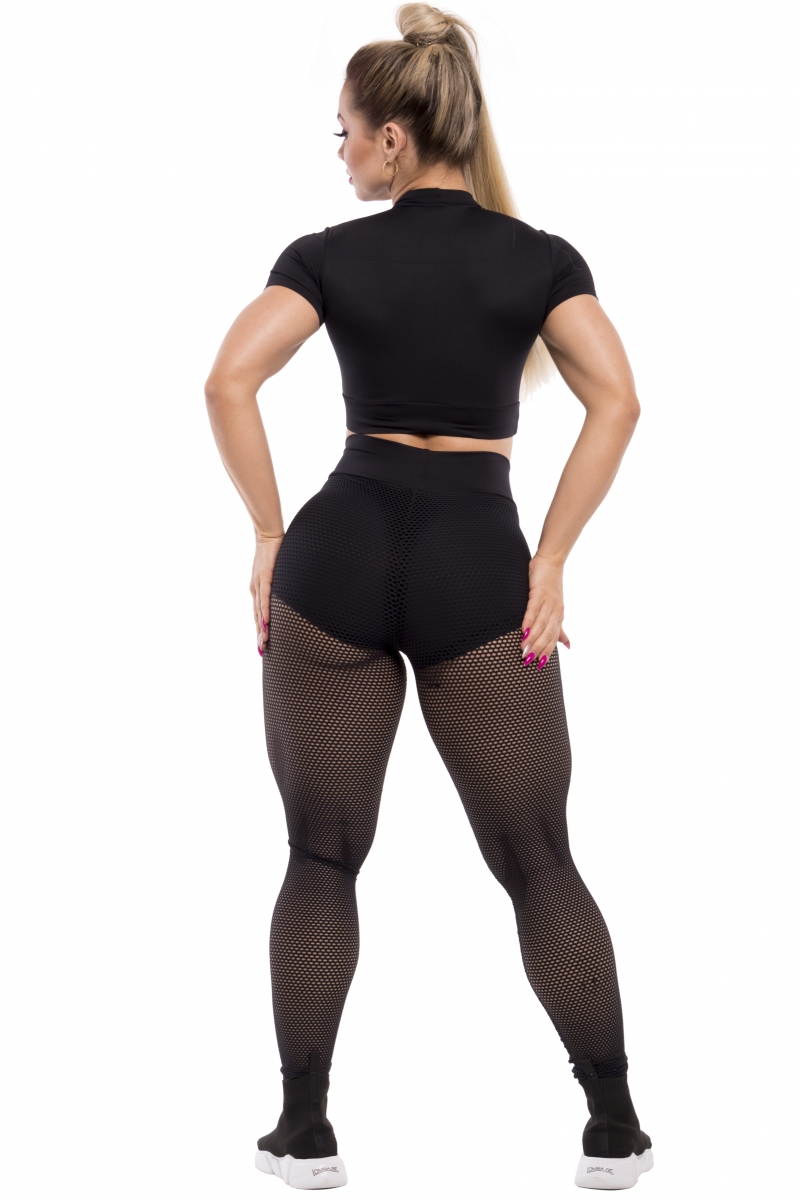 Elastic Power Trincks - Legging Hot Pant Mesh Black - cl-011202