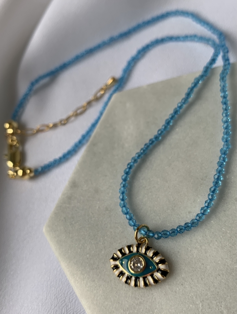 Mikabe - Necklace Turkish Eye Blue Zirconia - MK684