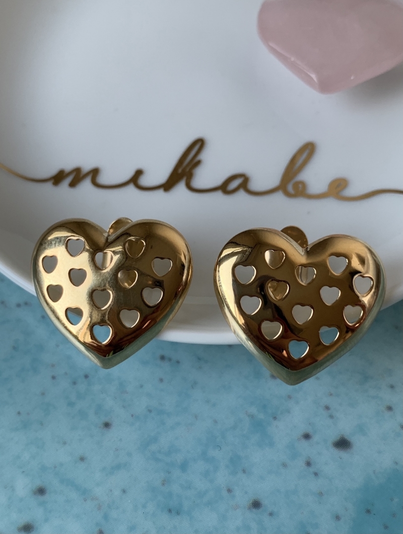 Mikabe - Gold Heart Earring - MK688