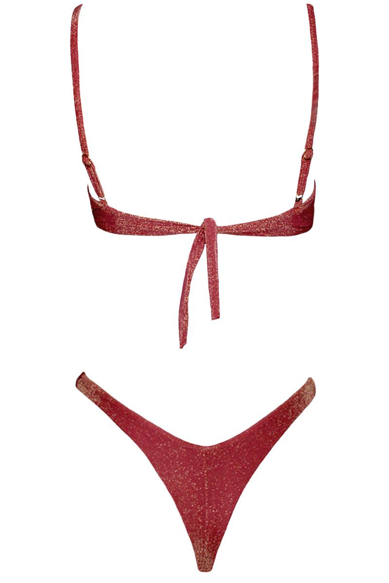 Trincks Beachwear - Bikini Trincks V Rim Lurex Burgundy - BQ111