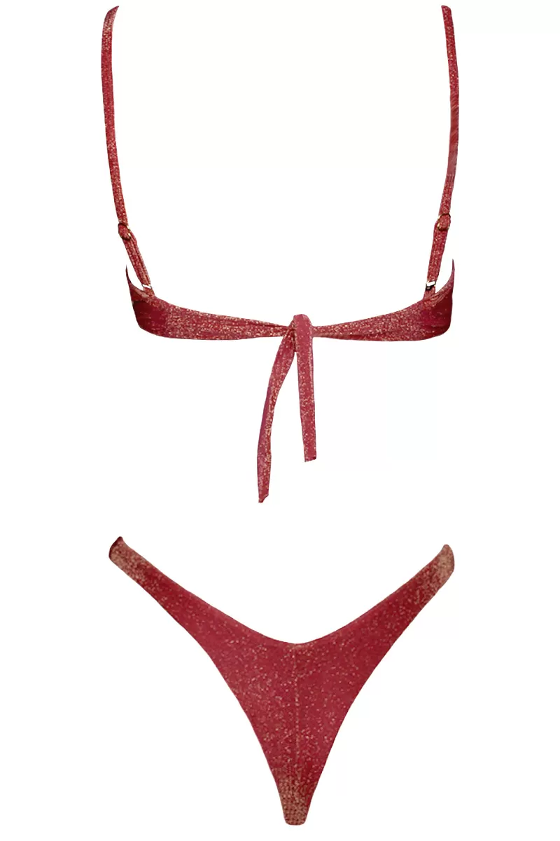 Trincks Beachwear - Bikini Trincks V Rim Lurex Burgundy - BQ111 Trincks Beachwear - Bikini Trincks V Rim Lurex Burgundy - BQ111