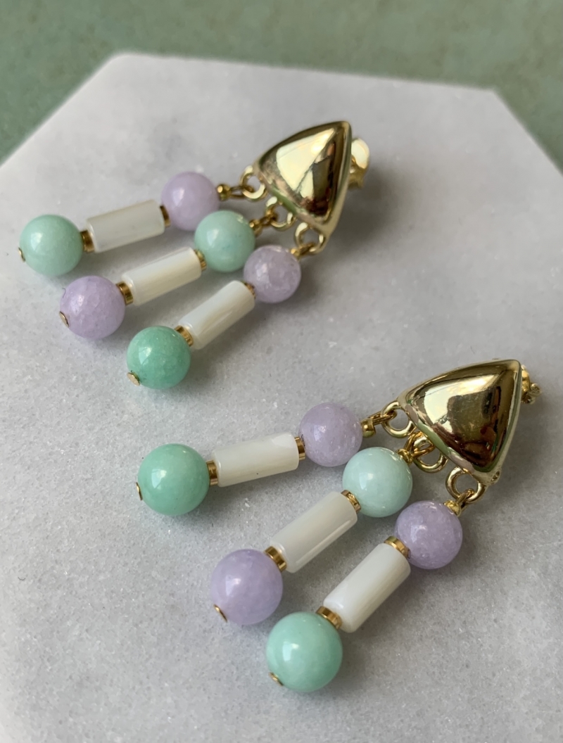 Mikabe - Earring Jade Lavender and Mint - MK699