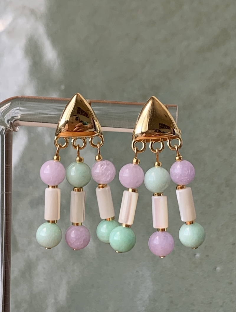 Mikabe - Earring Jade Lavender and Mint - MK699