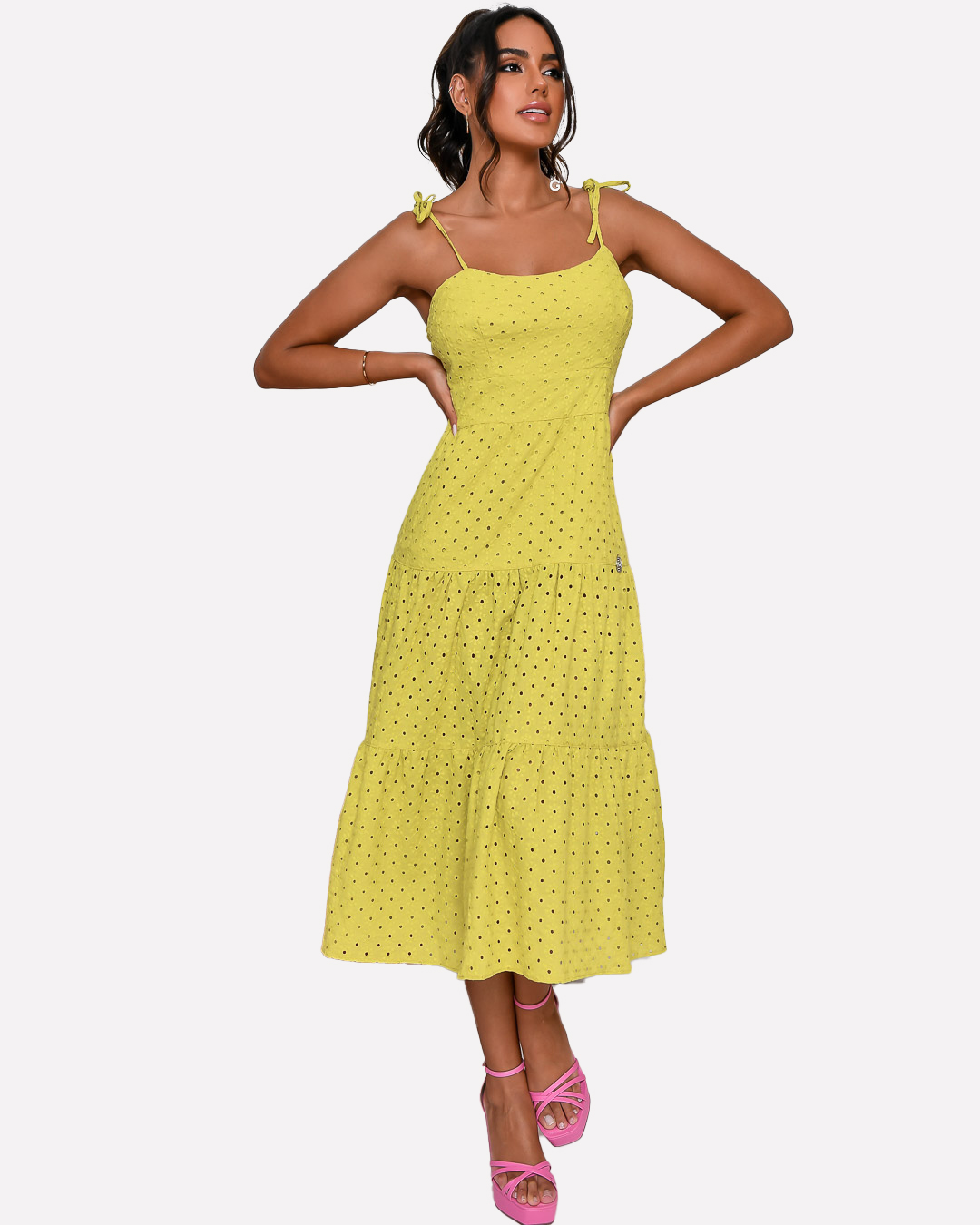 Fit You Vestido Miss Misses Midi Com Zíper E Alça Verde 18639023 Miss Misses 