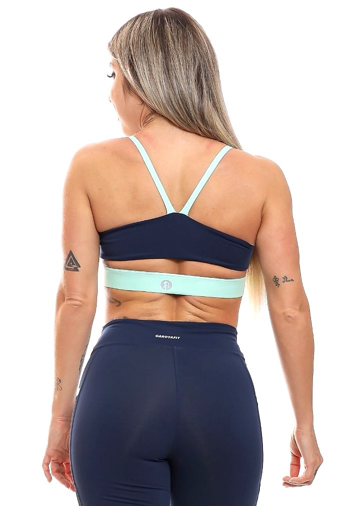 Garotafit - Top Deli Navy Blue with Mint Green - TOB66LMHC