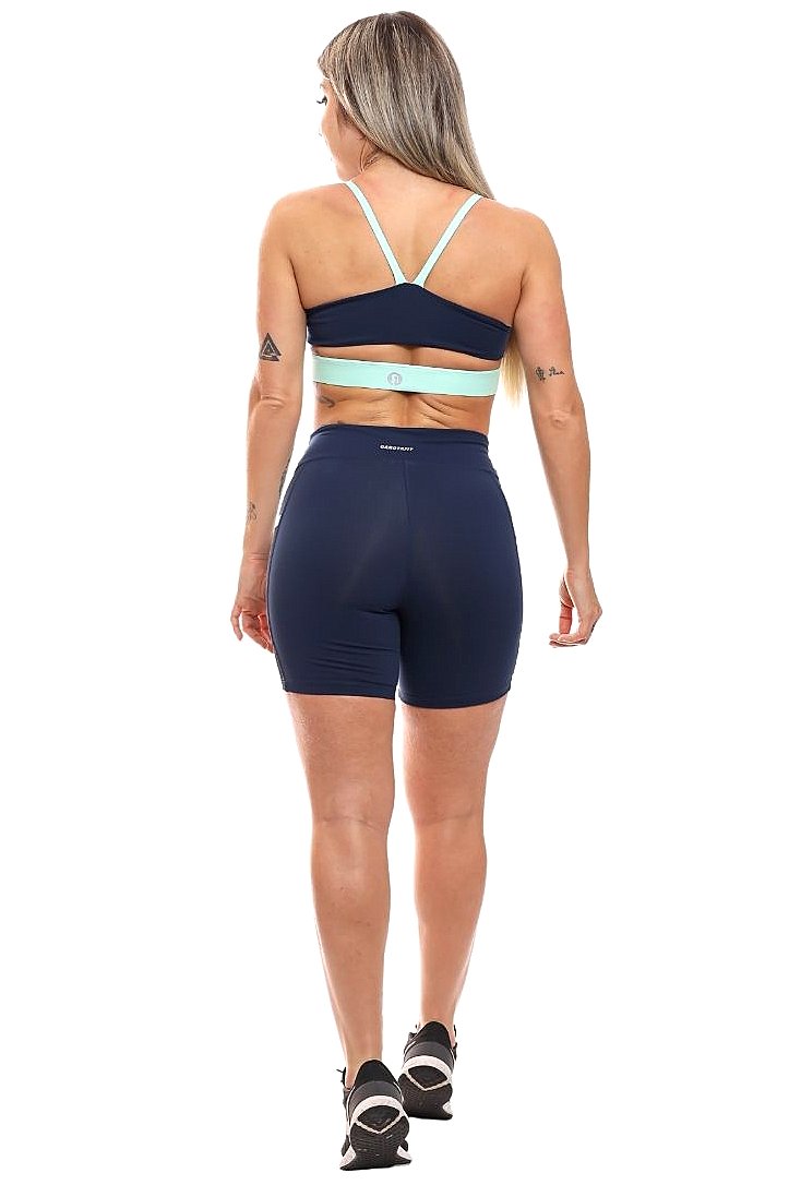 Garotafit - Deli Shorts Navy Blue with Mint Green - SH500LMHC