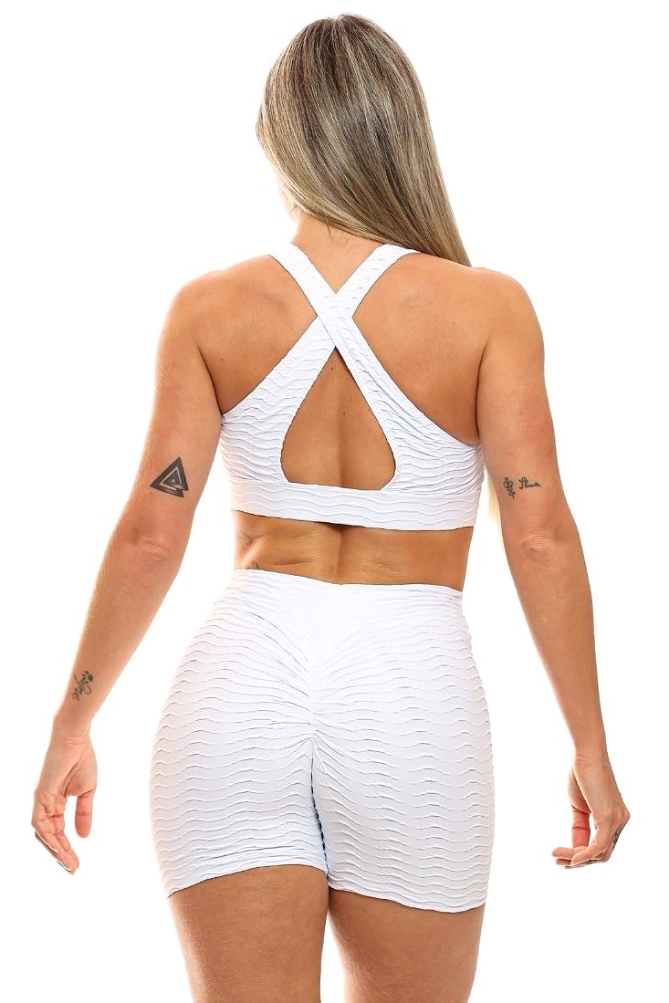 Garotafit - Fitness Set Top and Pants Durbe White - SCJ32B