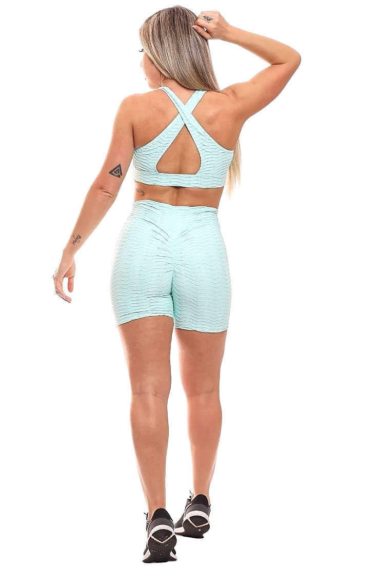 Garotafit - Fitness Set Top and Pants Durbe Mint Green - SCJ32HC