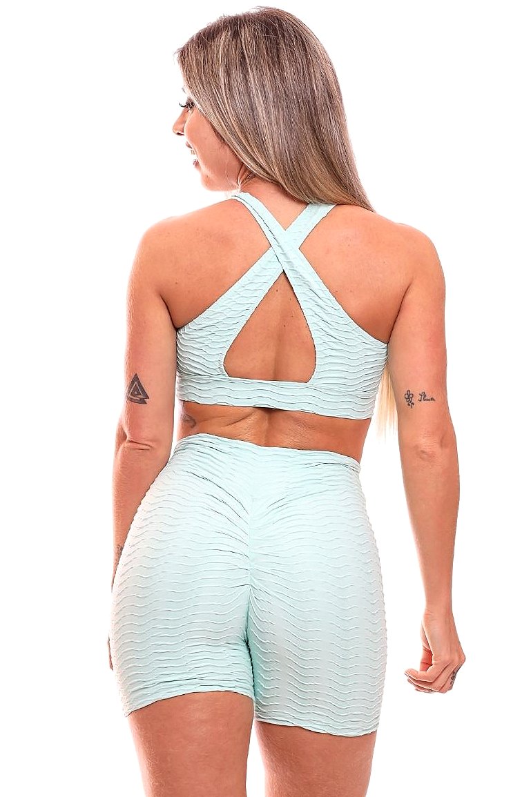 Garotafit - Fitness Set Top and Pants Durbe Mint Green - SCJ32HC