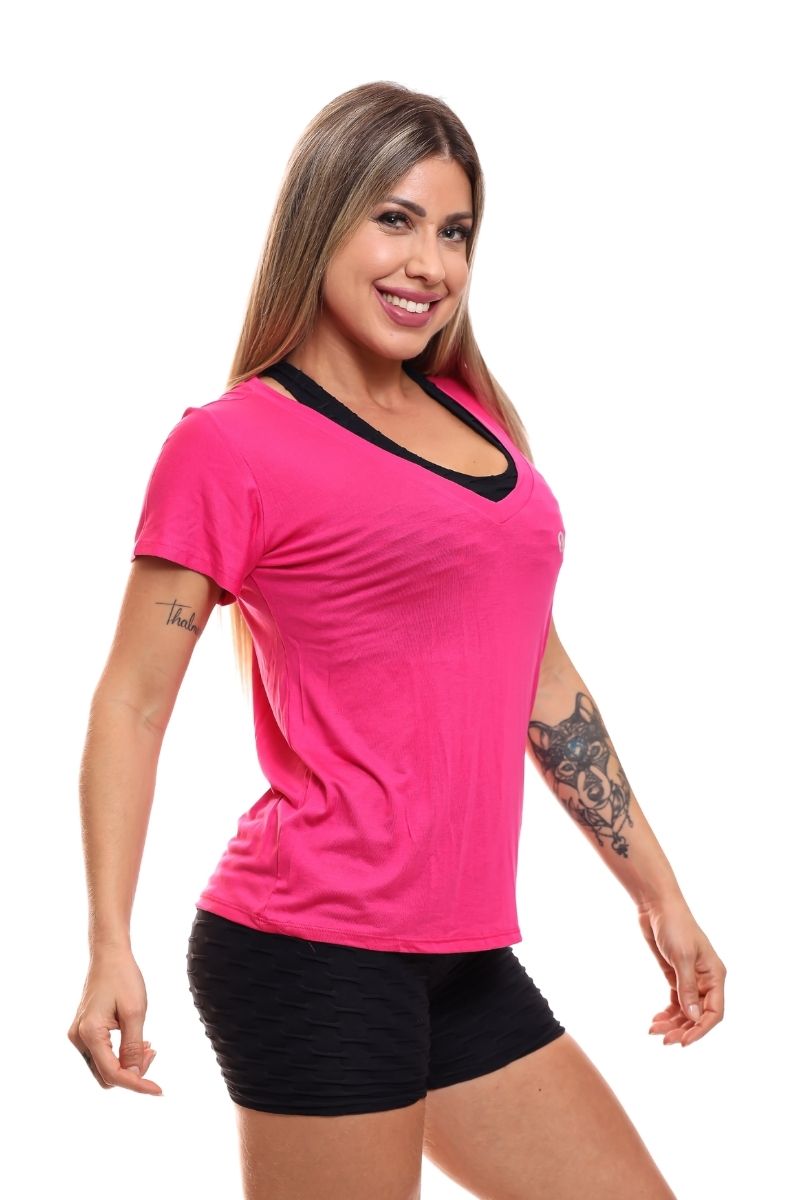 Garotafit - Blusa Frisia Pink - BL184D