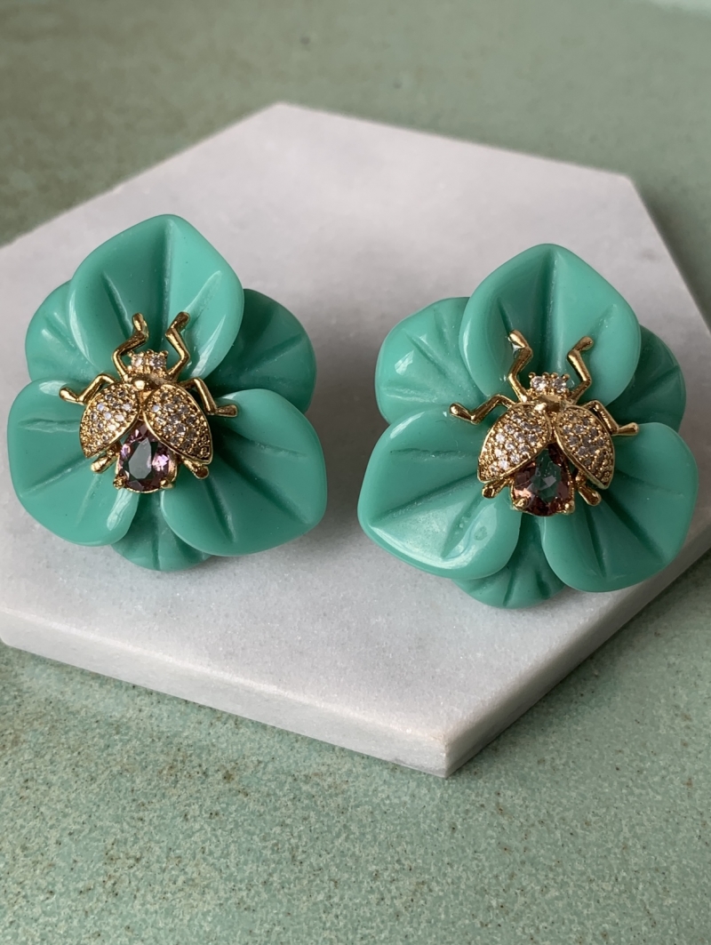 Mikabe - Earring Bee Flower Tiffany - MK720