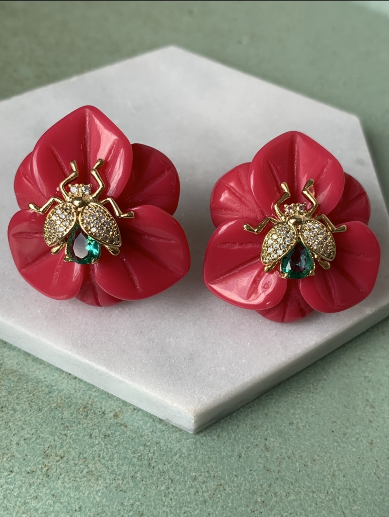 Mikabe - Earring Bee Flower Pink - MK722