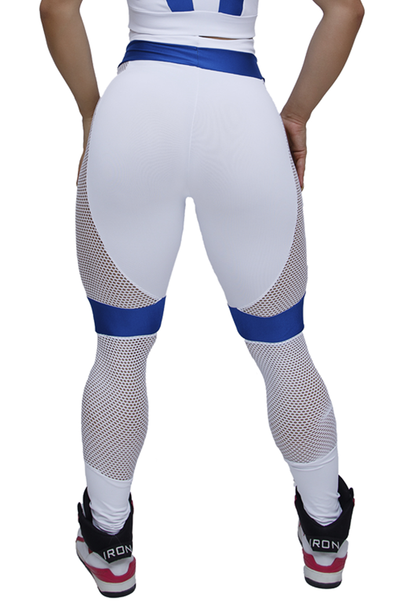 Elastic Power Trincks - Legging Hard Train White/ Blue - cl-011146