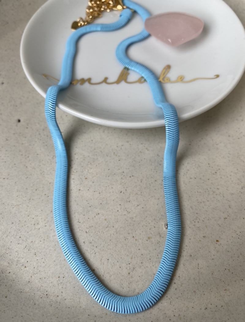 Mikabe - Necklace Snake Mesh Blue Colored - MK755