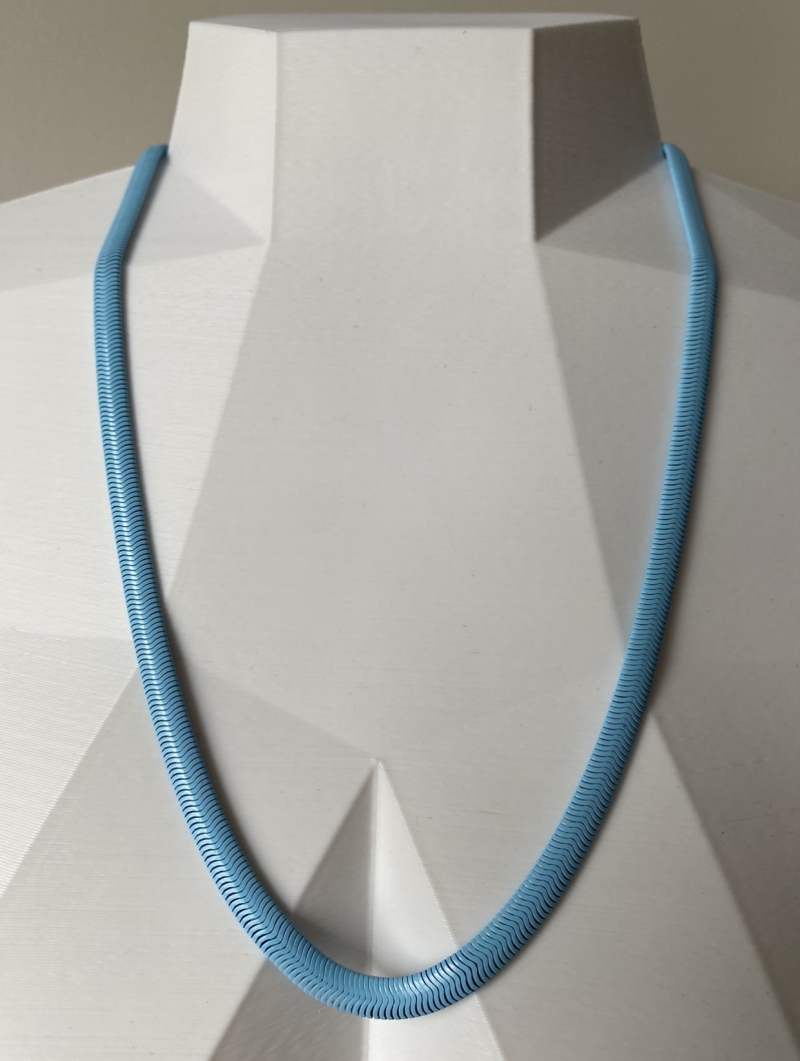 Mikabe - Necklace Snake Mesh Blue Colored - MK755