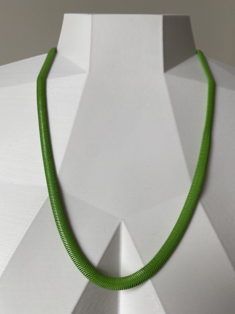 Mikabe - Necklace Green Colored Snake Mesh - MK757