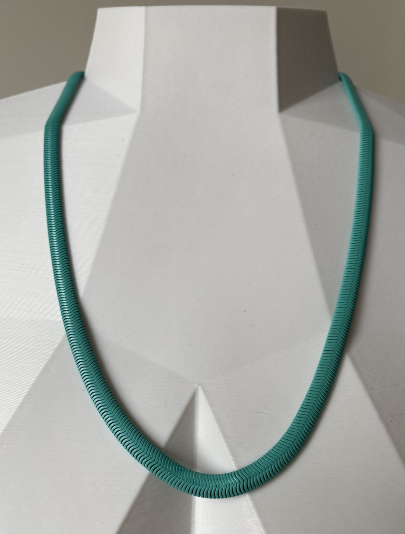 Mikabe - Turquoise Colored Snake Mesh Necklace - MK758