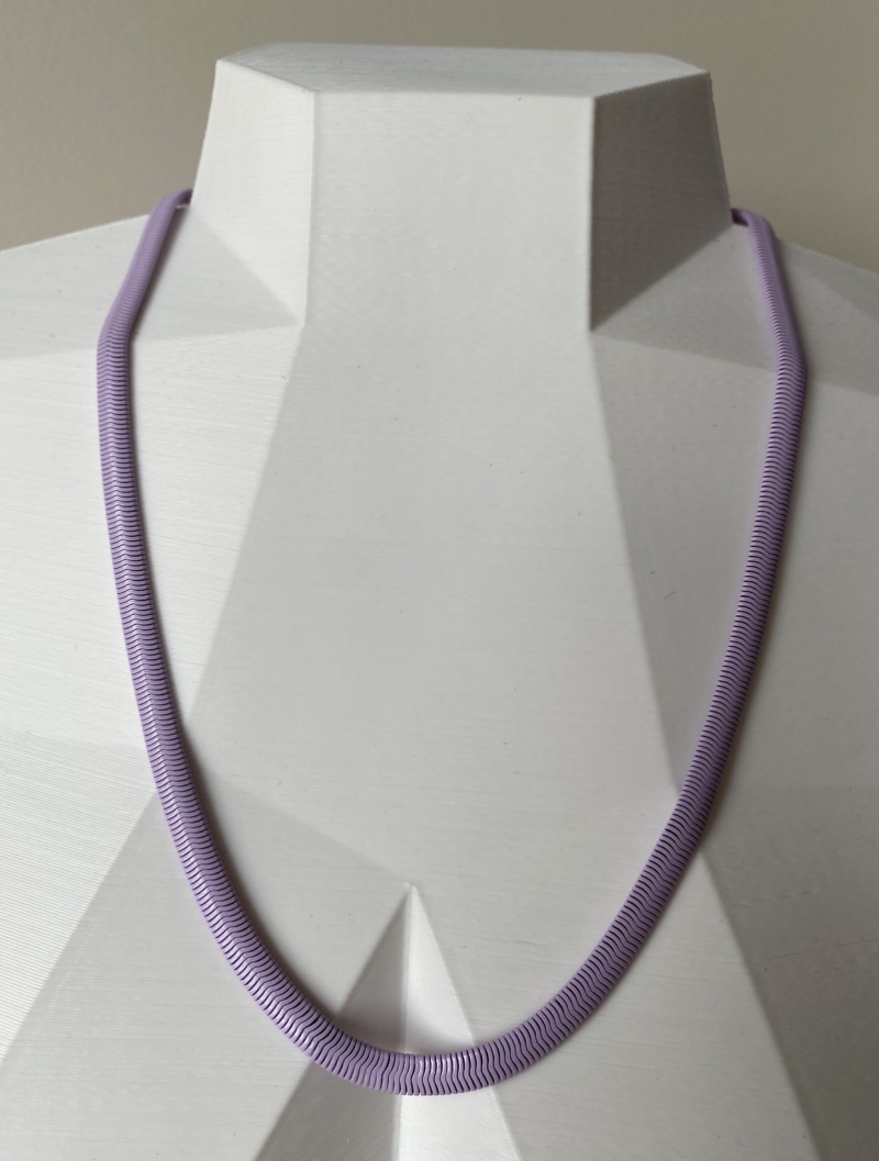 Mikabe - Lilac Colored Snake Mesh Necklace - MK759