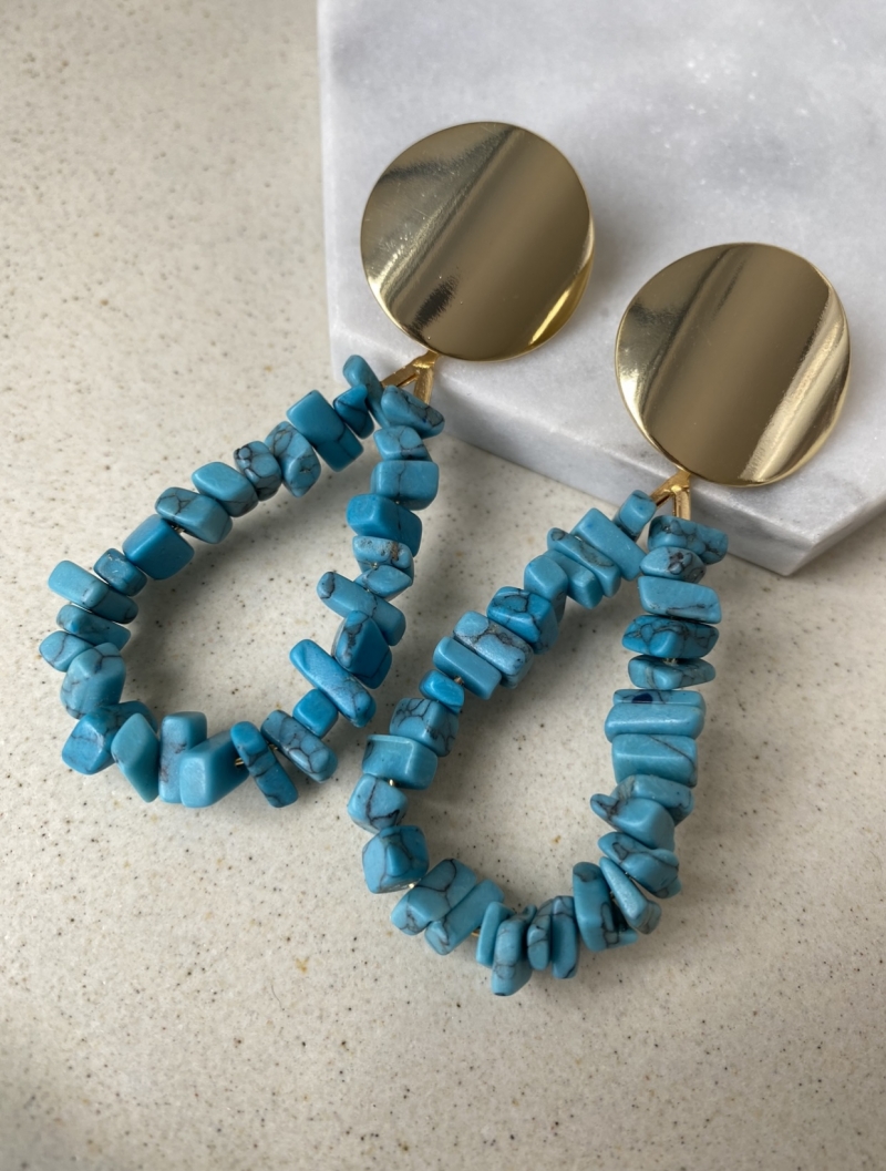 Mikabe - Earring Gravel Turquoise Howlite - MK763