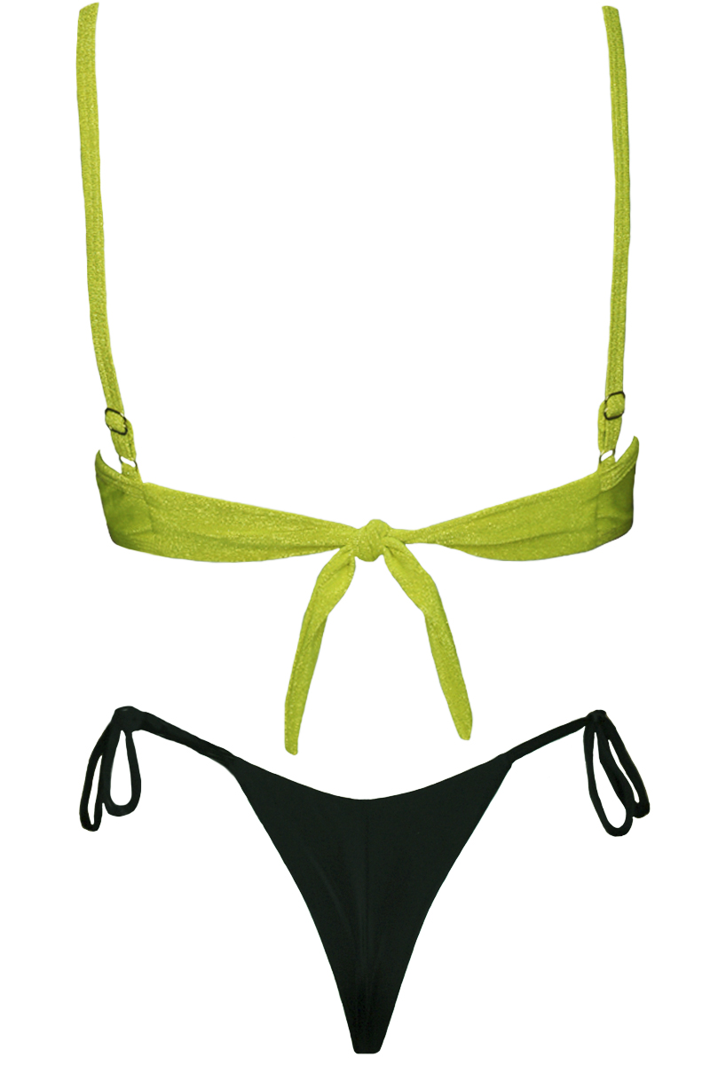 Trincks Beachwear - Biquini Trincks Aro V Lurex Preto/Neon - BQ112