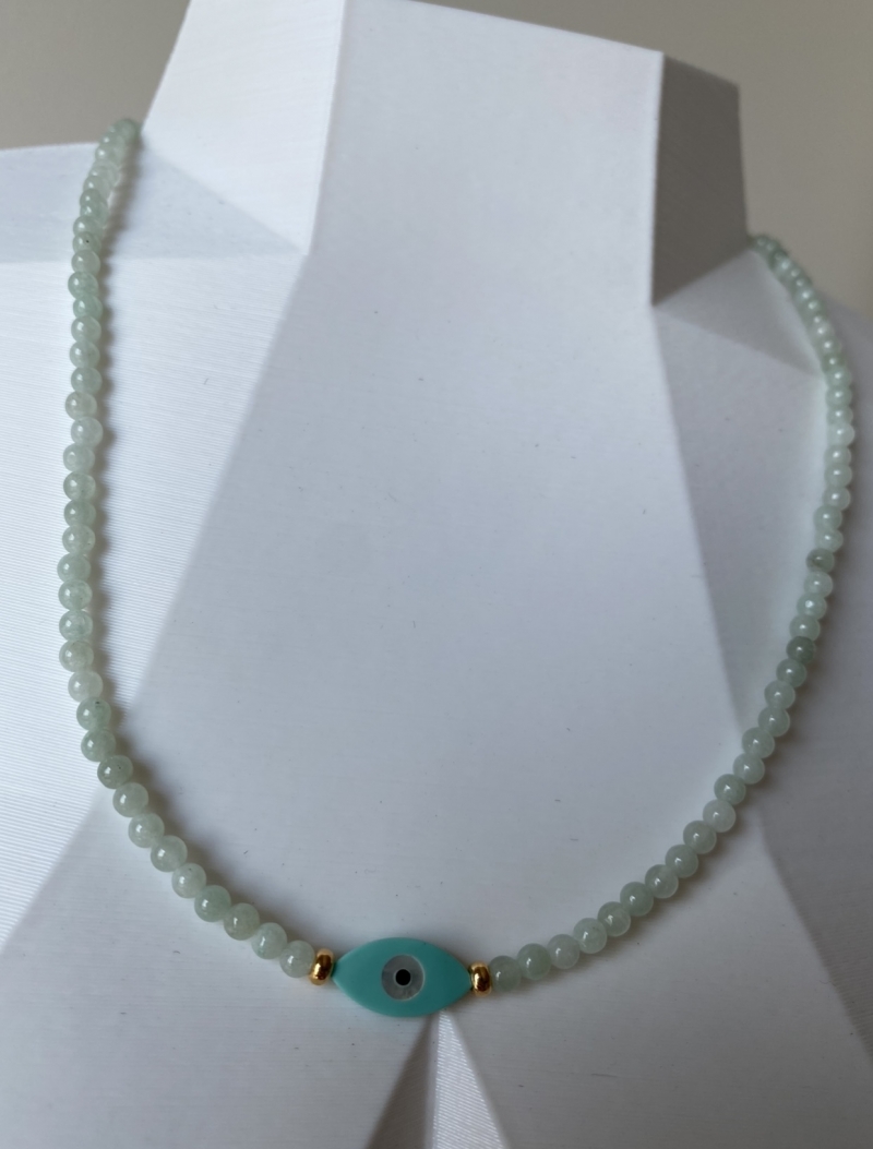 Mikabe - Necklace Greek Eye Mother of Pearl Green - MK801