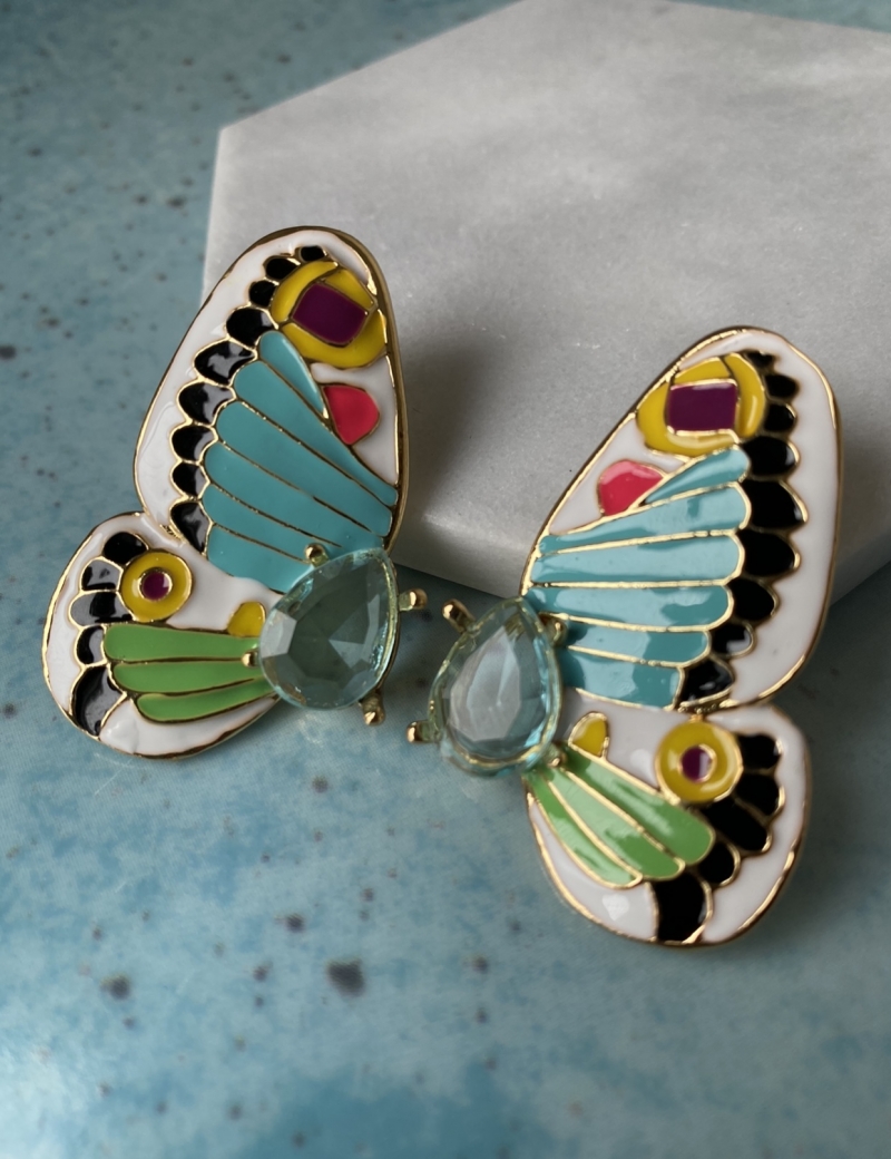 Mikabe - Enamelled Butterfly Earring I - MK821