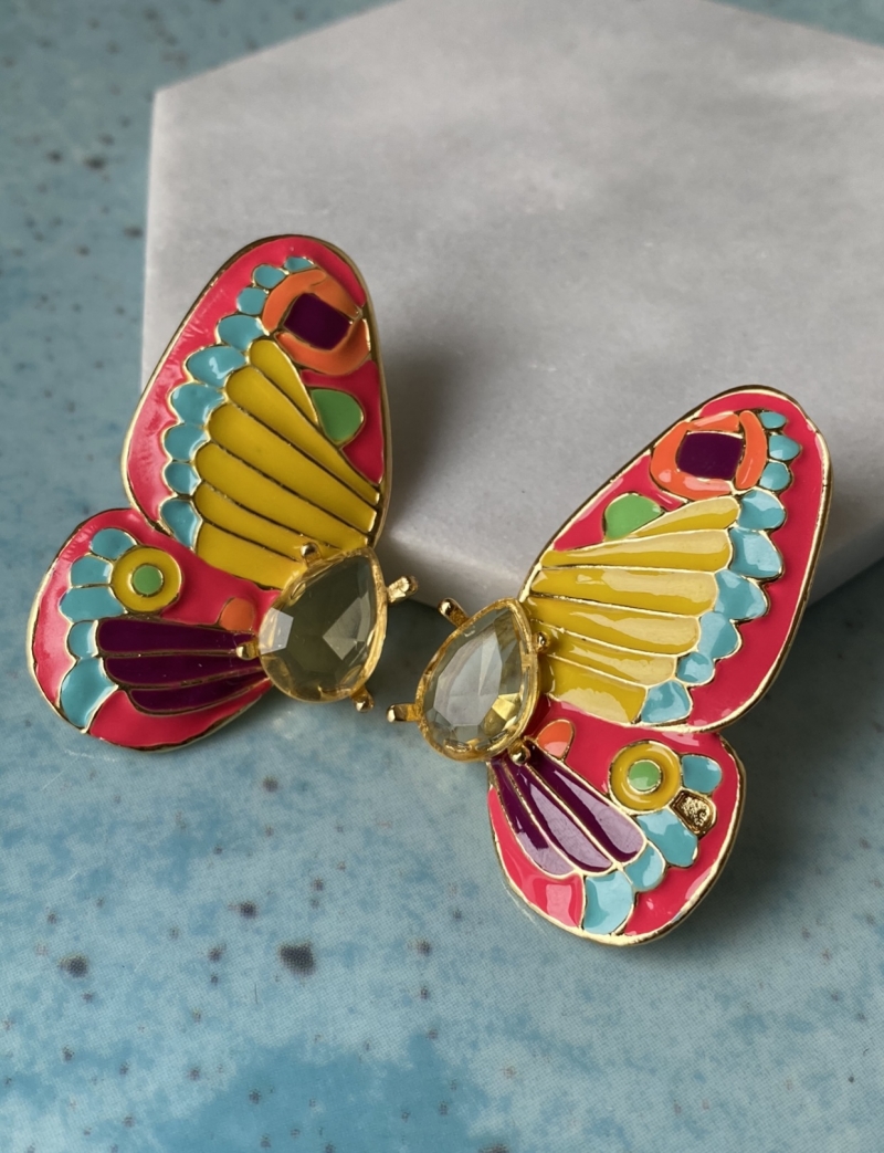 Mikabe - Enamelled Butterfly Earring II - MK822