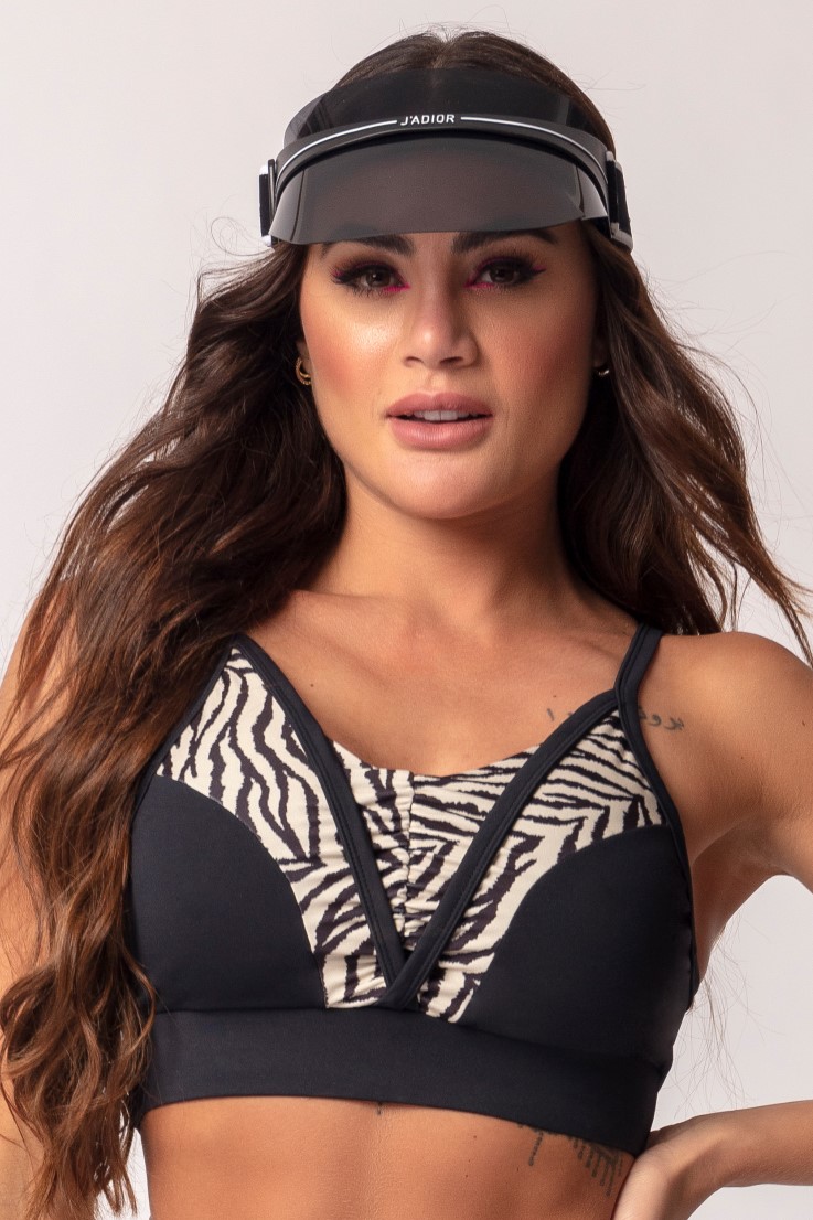 Hipkini - Top Love Fitness Zebra Print with Ruffle on the Cutout - 3339215