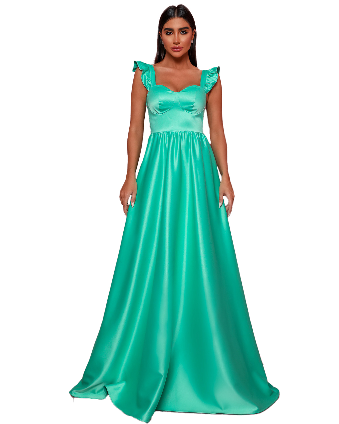 Dot Clothing - Dress Dot Clothing Long Satin Green Water - 1508VDEAG