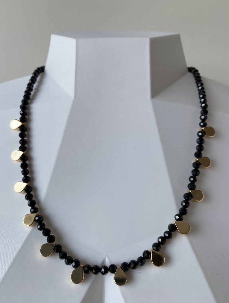 Mikabe - Necklace Black Spinels and Drops - MK840