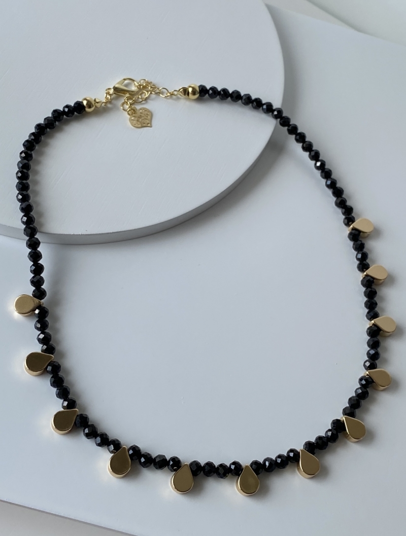 Mikabe - Necklace Black Spinels and Drops - MK840