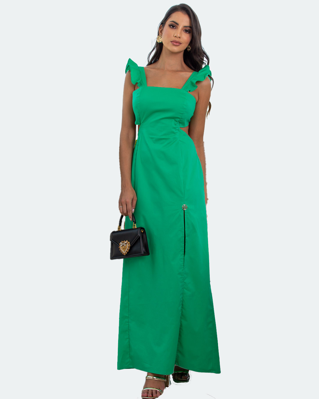 Miss Misses - Dress Miss Misses Long with Green Slit - 18743023