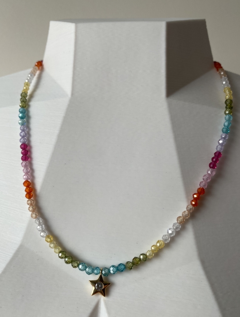 Mikabe - Necklace Rainbow Zirconia Star - MK846