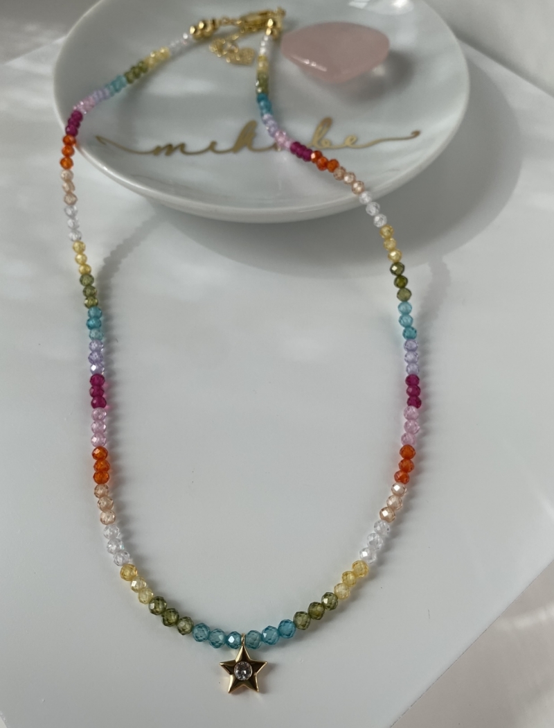 Mikabe - Necklace Rainbow Zirconia Star - MK846