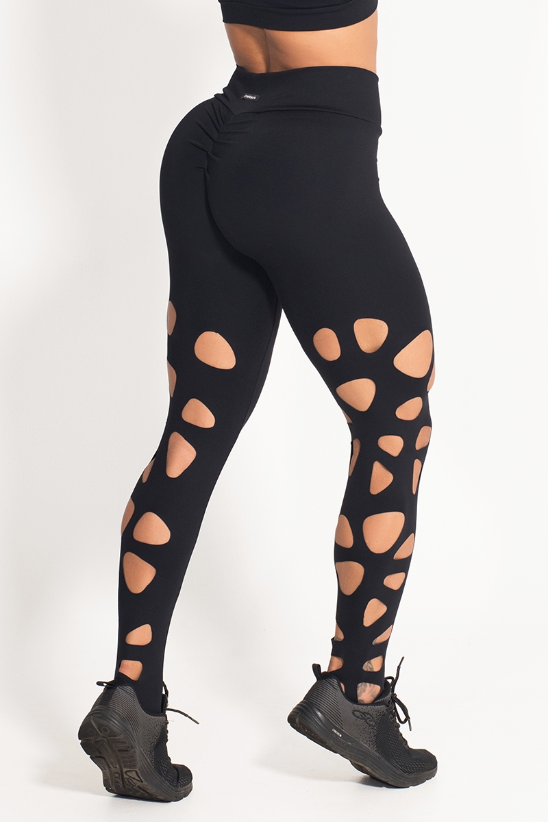 Canoan - Black Laser Triangle Legging Pants - 11697