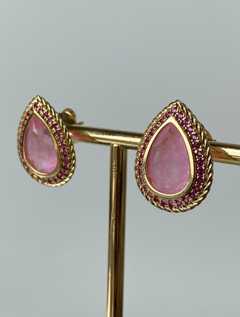 Mikabe - Earring Drop Fusion Pink/Pink Set - MK896