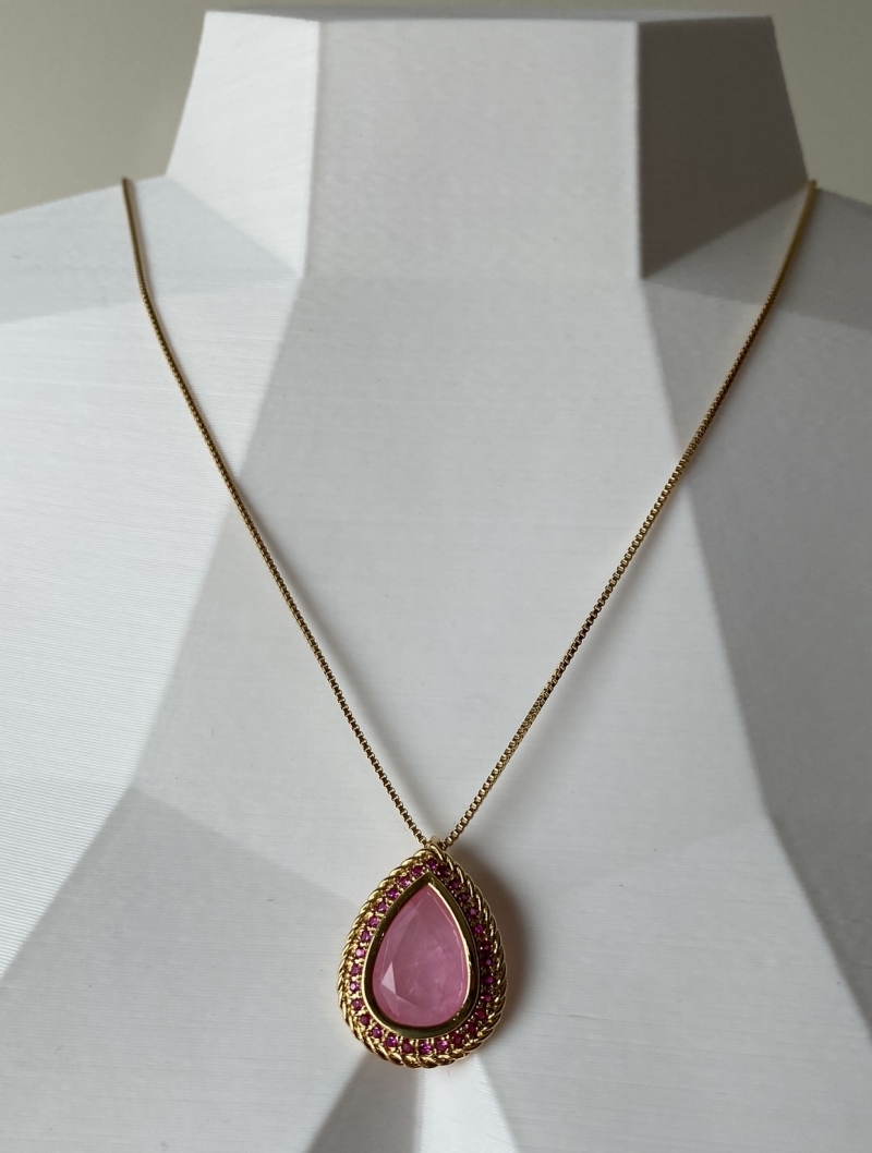 Mikabe - Necklace Drop Fusion Pink/Pink Set - MK897