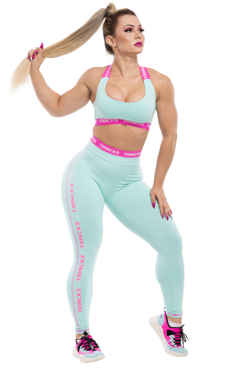 Elastic Power Trincks - Fitness Set Top and Pants Trincks Elastic Light Blue - cjc-010627