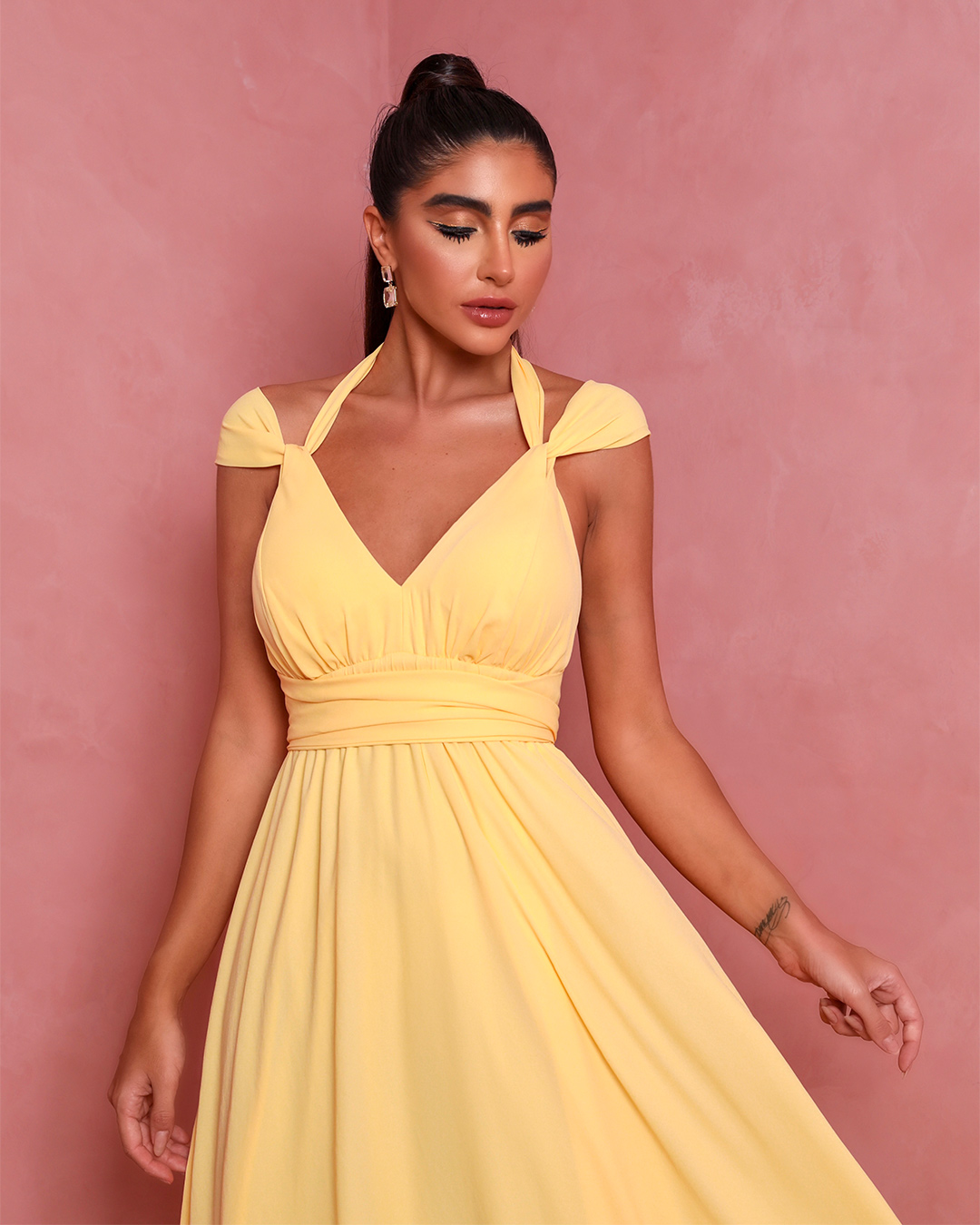 Dot Clothing - Dress Dot Clothing Long Tie Yellow - 1531AMA