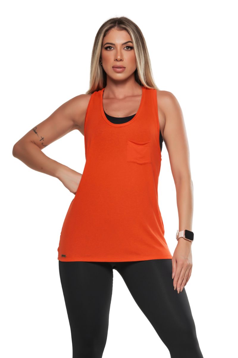 Garotafit - Tank Shirt Luanda Orange - BL183O