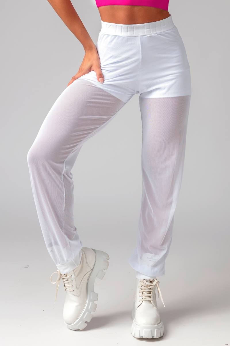 Hipkini - Obsessed Fitness White Tulle Leggings - 3339331