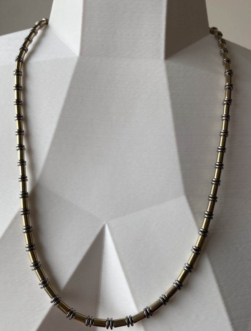 Mikabe - Gold/Graphite Hematite Bilbow Necklace - Mk948