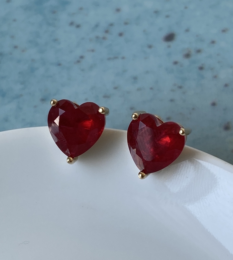 Mikabe - Earring Heart Fusion Ruby - MK970