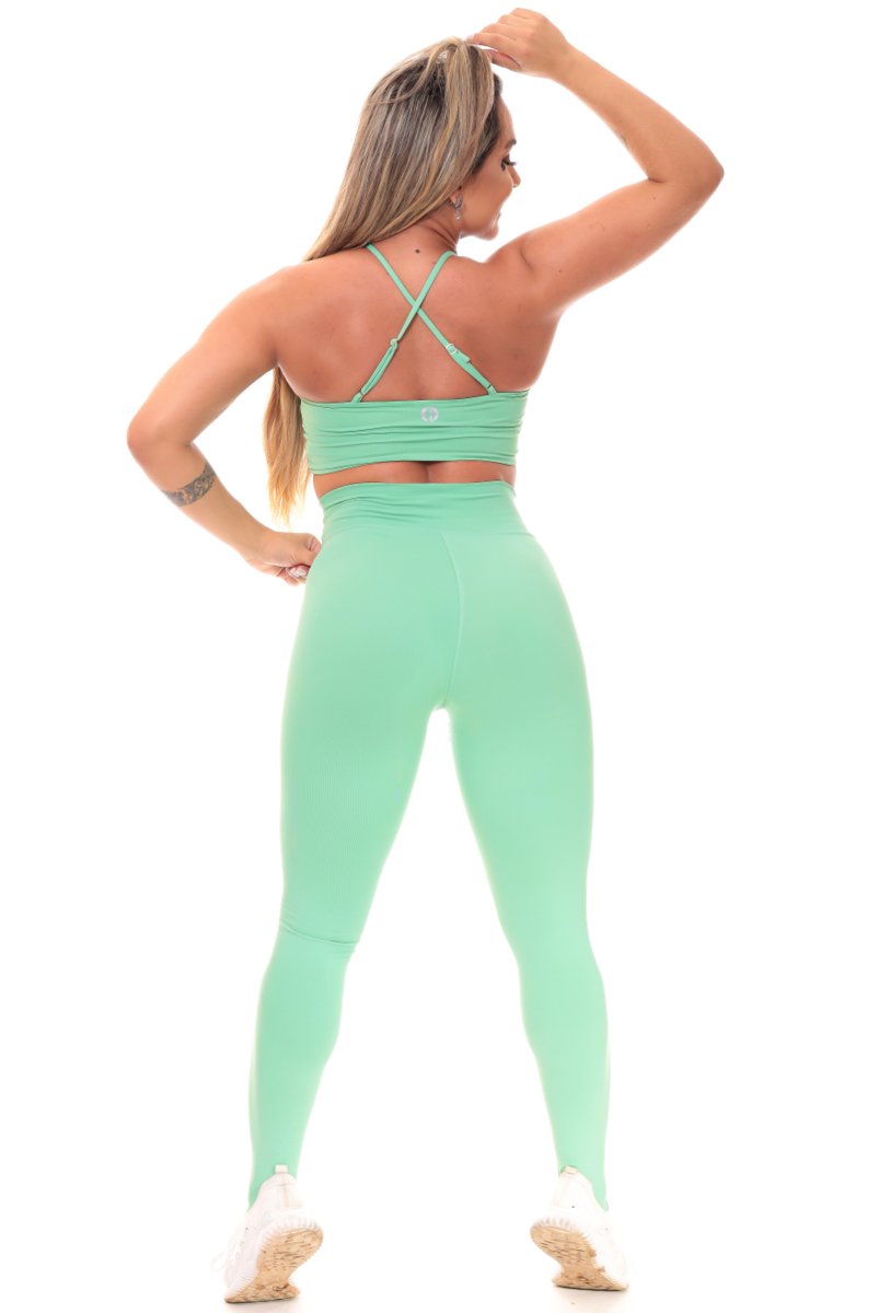 Garotafit - Fitness Set Top and Pants Virginia Green - FCS209H